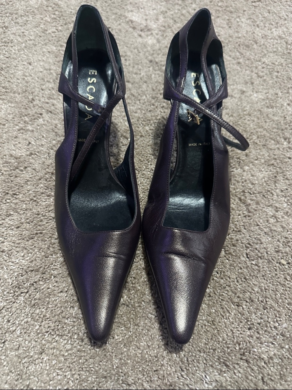 Escada Leather Pointed Toe Heels